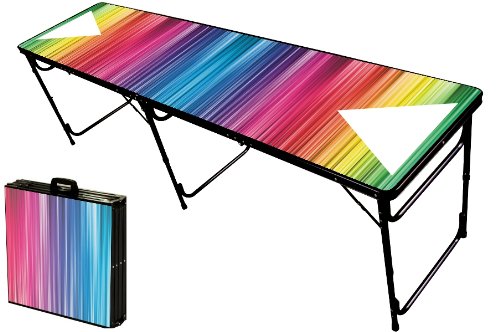 0798295705952 - 8-FOOT PROFESSIONAL BEER PONG TABLE - COLOR SPECTRUM GRAPHIC
