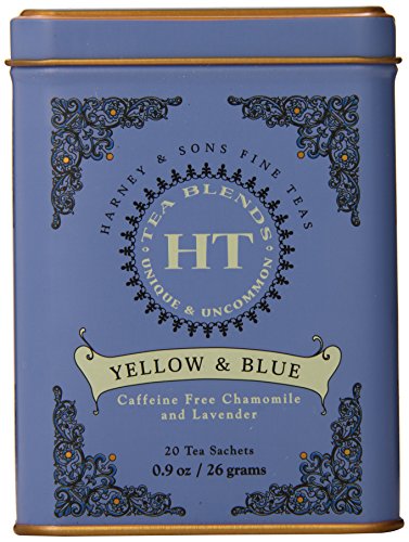 0798527165547 - HARNEY AND SONS YELLOW AND BLUE TEA,20 TEA SHACHETS 0.9OZ