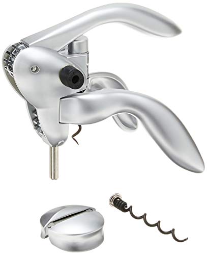 0798527383590 - HOUDINI LEVER CORKSCREW WITH FOIL CUTTER AND EXTRA SPIRAL (SILVER)