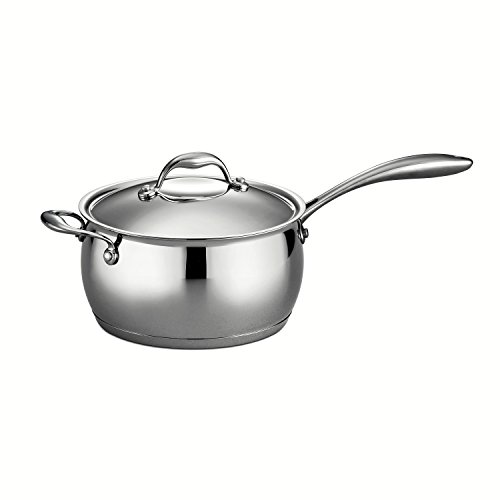 0798527569185 - TRAMONTINA GOURMET DOMUS 18/10 STAINLESS STEEL, TRI-PLY BASE 80102/006DS - 4 QT COVERED SAUCE PAN WITH HELPER HANDLE