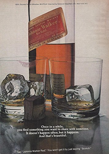 0798578823908 - 1973 VINTAGE ALCOHOL ADVERTISEMENT BLENDED SCOTCH JOHNNIE WALKER RED LABEL SCOTCH WHISKY