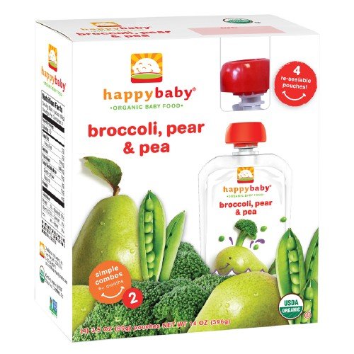 7986006028695 - HAPPY BABY MIXED FOOD (BROCCOLI-PEAR-PEA, 2 PACK)