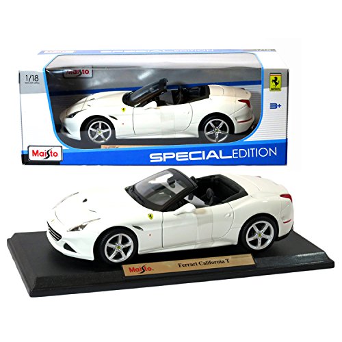 0798627595107 - MAISTO YEAR 2015 SPECIAL EDITION SERIES 1:18 SCALE DIE CAST CAR SET - WHITE COLOR GRAND TOURING SPORTS COUPE FERRARI CALIFORNIA T (DIMENSION: 9 X 4 X 2-1/2)