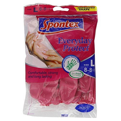 0798627682272 - SPONTEX EVERYDAY PROTECT RUBBER GLOVES LARGE (7 PAIRS) BY SPONTEX