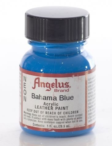 0798804188771 - ANGELUS NEON ACRYLIC LEATHER PAINT - 1 OUNCE, BAHAMA BLUE BY ANGELUS