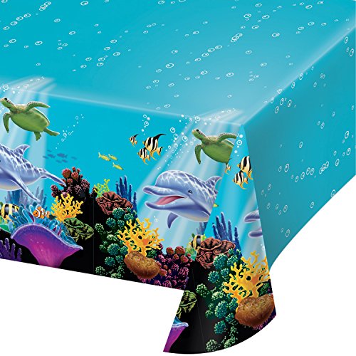 0798804234942 - CREATIVE CONVERTING OCEAN PARTY PLASTIC TABLE COVER, 54 BY 108-INCH