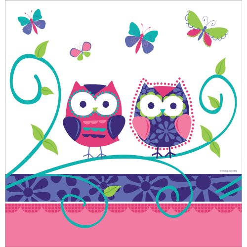 0798804249090 - CREATIVE CONVERTING OWL PAL PLASTIC BANQUET TABLE COVER, FITS UPTO 8' LENGTH