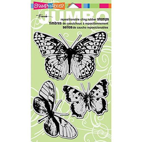 0798804502362 - STAMPENDOUS JUMBO CLING RUBBER STAMP SETS, BUTTERFLY TRIO IMAGES