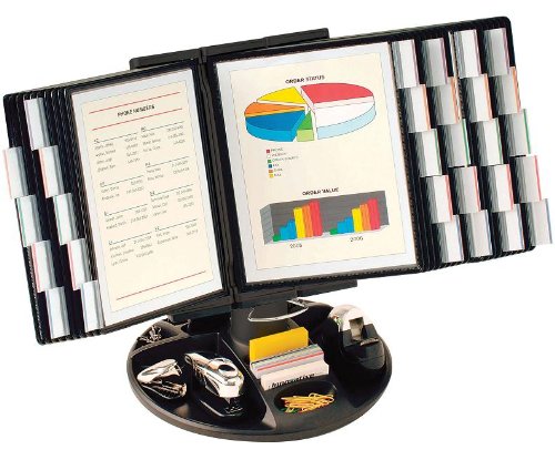 0798813002853 - AIDATA FDS021L-30 FLIP AND FIND REFERENCE DISPLAY DOCUMENT HOLDER, BLACK, 30 PANELS 60 PAGES, LETTER SIZE