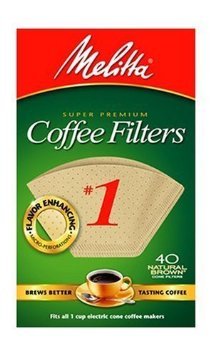 0798837430632 - MELITTA 620122 40 COUNT #1 NATURAL BROWN CONE COFFEE FILTERS (PACK OF 5)