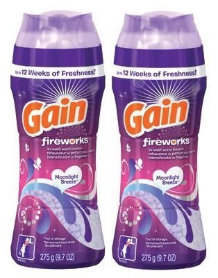 0798837790934 - GAIN FIREWORKS IN-WASH SCENT BOOSTER - MOONLIGHT BREEZE - COMPATIBLE WITH ALL MACHINES, INCLUDING HE (HIGH EFFICIENCY) - NET WT. 9.7 OZ (275 G) EACH - PACK OF 2