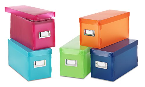 0798837805393 - WHITMOR 6754-373-5 PLASTIC CD BOXES SET OF 5 ASSORTED COLORS