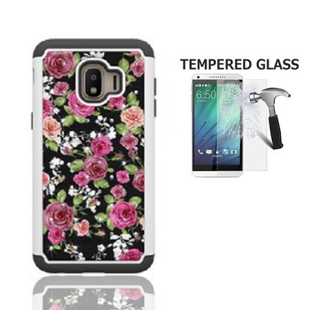 0798911345821 - PHONE CASE FOR SAMSUNG GALAXY J2 (METROPCS) / J2 CORE / J2 DASH / J260 / J2 PURE / J2 SHINE, STUDDED RHINESTONE CRYSTAL COVER CASE + TEMPERED GLASS SCREEN PROTECTOR (COLOR ROSES)