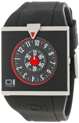 0799119990523 - 01THEONE UNISEX AN04G03 ANALOG SQUARE BLACK AND RED FASHION WATCH