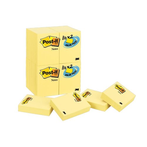 0799198021422 - POST-IT NOTES VALUE PACK, 1-1/2 X 2-INCHES, CANARY YELLOW, 24-PADS/PACK
