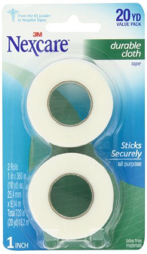 0799198088500 - NEXCARE DURABLE CLOTH CARDED 1-INCH WIDE FIRST AID TAPE, 10-YARD ROLL, 2-COUNT PACKAGE