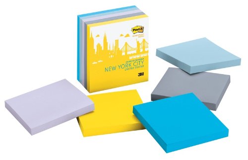 0799198095942 - POST-IT SUPER STICKY NOTES, COLORS OF THE WORLD COLLECTION, 3 IN X 3 IN, NEW YORK (654-5SSNY)