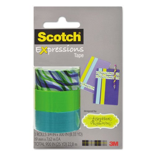 0799198513996 - SCOTCH EXPRESSIONS MAGIC TAPE, 3/4QUOT; X 300QUOT;, JOSEPHINE KIMBERLING ASST. TROPIC WAVE 3 PK BY SCOTCH
