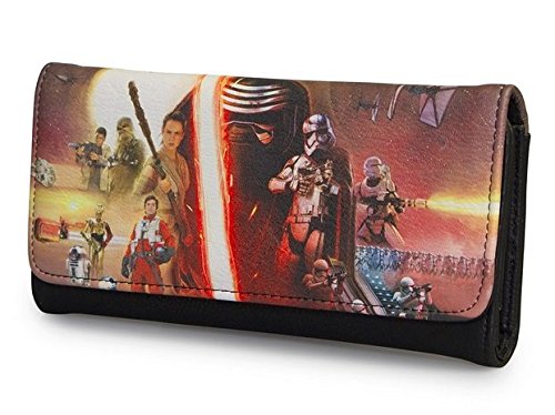 0799207067472 - STAR WARS: THE FORCE AWAKENS MOVIE POSTER FAUX LEATHER WALLET