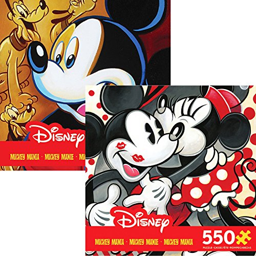 0799209114396 - DISNEY MICKEY AND MINNIE MOUSE MANIA 550 PIECE JIGSAW PUZZLE GIFT SET (2 PUZZLES) 2319-01-03