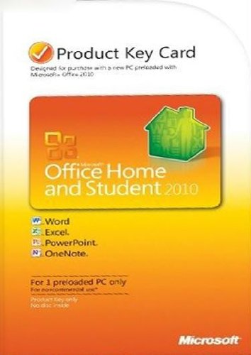 0799366689164 - MICROSOFT OFFICE HOME AND STUDENT 2010 PRODUCT KEY CARD