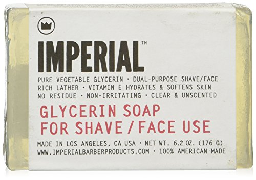 0799418399720 - IMPERIAL BARBER 100% NATURAL GLYCERIN FACIAL TWO IN ONE CLEANSING & SHAVE SHAVING BAR SOAP 6.2 OZ -MADE IN THE USA