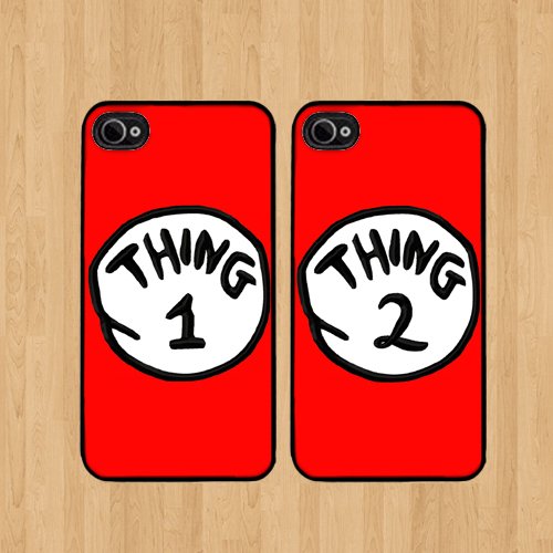 0799418524870 - RED THING 1 DR SEUSS BEST FRIENDS IPHONE 5 CASE SOFT RUBBER - SET OF TWO CASES (BLACK OR WHITE ) SHIP FROM CA