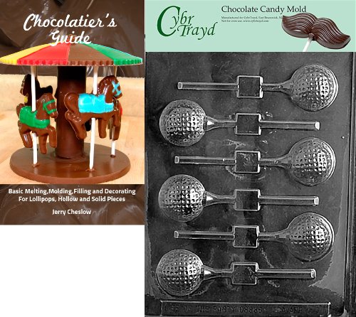 0799441196549 - CYBRTRAYD GOLF BALL LOLLY SPORTS CHOCOLATE CANDY MOLD WITH CHOCOLATIER'S GUIDE INSTRUCTIONS BOOK MANUAL