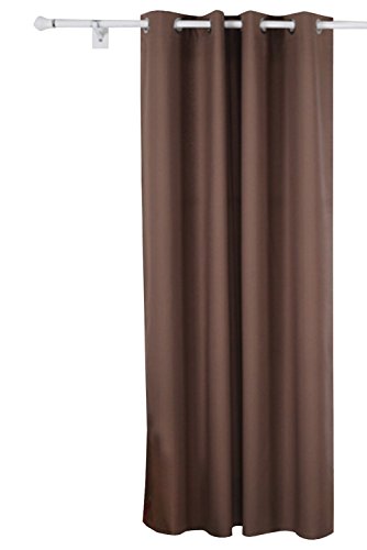 0799443947033 - DECONOVO SOLID GROMMET THERMAL INSULATED CURTAIN WITH BACKSIDE SILVER BACKING TO REFLECT SUNLIGHTS 52W X 95L,1 PANEL,DARK KHAKI
