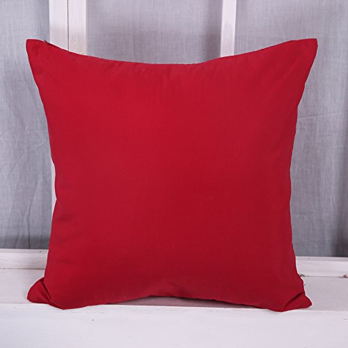 0799443948993 - DECONOVO® RED HOME DECORATIVE HAND MADE PILLOWCASE CUSHION COVERS 18X18 INCH