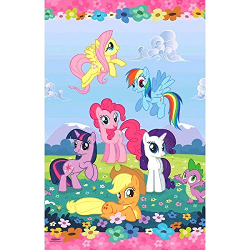0799456513768 - AMERICAN GREETINGS MY LITTLE PONY PLASTIC TABLE COVER, 54 X 96, PARTY SUPPLIES, MULTICOLORED