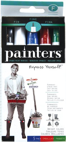 0079946751901 - ELMER'S PAINTERS OPAQUE PAINT MARKERS, SET OF 5 MARKERS, BRIGHT COLORS, FINE POINT (WA7519)