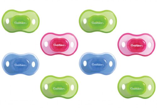 0799471321898 - NUK GERBER FIRST ESSENTIALS COMFORT FIT 2 PACK SILICONE PACIFIER SIZE 1 - 8 PACK, COLORS MAY VARY