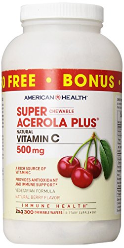 0799472682943 - AMERICAN HEALTH SUPER ACEROLA PLUS CHEWABLE WAFERS, 500 MG, BERRY, 250 COUNT