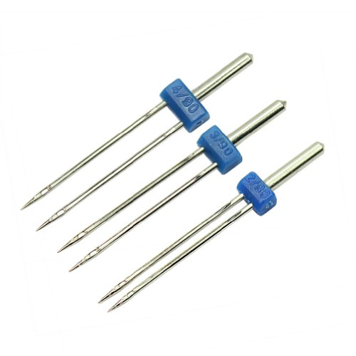0799491355866 - HIGH QUALITY 3PC DURABLE DOUBLE TWIN NEEDLES PINS SEWING MACHINE ACCESSORIES NEW