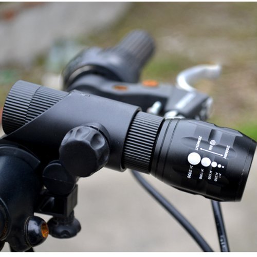 0799493457858 - LEDMALL CREE Q5 LED FLASHLIGHT TORCH SUPER BRIGHT FOCUS TORCH WITH MOUNT HOLDER BIKE CYCLING OUTDOOR