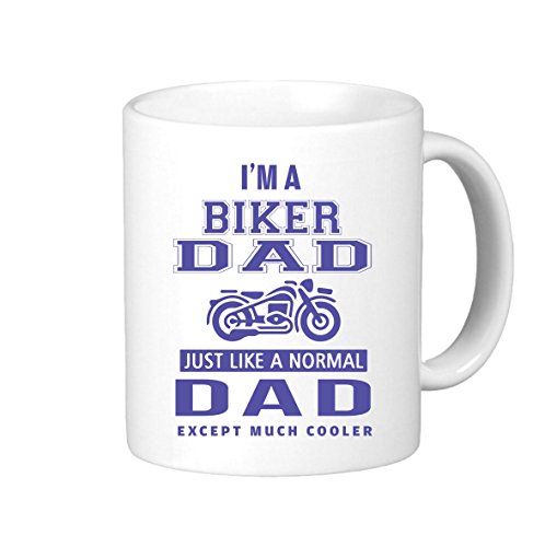 0799562630441 - I'M BIKER DAD. JUST LIKE A NORMAL DAD EXCEPT MUCH COOLER. FUNNY UNIQUE HARLEY INSPIRED NOVELTY COFFEE MUG CUP MOTORCYCLE LOVER BIRTHDAY GIFT PRESENT FOR HIM..