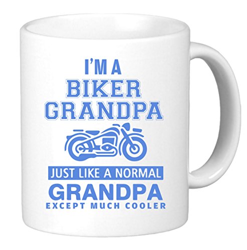 0799562630526 - I'M BIKER GRANDPA. JUST LIKE A NORMAL GRANDPA EXCEPT MUCH COOLER. FUNNY UNIQUE HARLEY INSPIRED NOVELTY COFFEE MUG CUP MOTORCYCLE BIRTHDAY GIFT PRESENT FOR HIM.