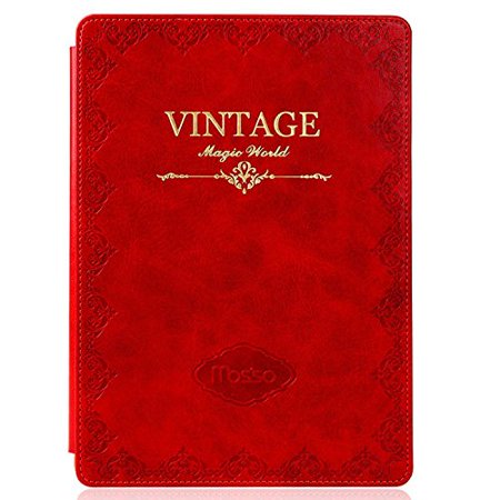 0799600463628 - MOSISO SLIM FIT CLASSIC RETRO BOOK STYLE MULTI ANGLE STAND SLEEVE CASE COVER FOR IPAD MINI 3 (RETINA), RED