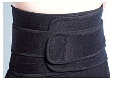 0799637067868 - IPOW UP TO 44 INCH LIGHTWEIGHT ENHANCED PROFESSSIONAL BREATHABLE ELASTIC COMPRESSION WAIST LUMBAR LOWER BACK TRIMMER SUPPORT BRACE BELT STRAP-WEIGHT LOSS BELT FOR MEN AND WOMEN (WAIST BLACK)