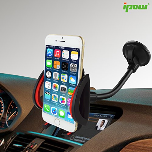 0799637074583 - CAR MOUNT,IPOW UNIVERSAL LONG ARM/NECK 360°ROTATION WINDSHIELD CAR MOUNT CRADLE HOLDER SYSTEM FOR IPHONE 6 6 PLUS 6S 6S PLUS 5S,IPOD TOUCH,SAMSUNG GALAXY S6 S6 EDGE S5 S4,NOKIA,MOTOROLA,BLACKBERRY,HTC