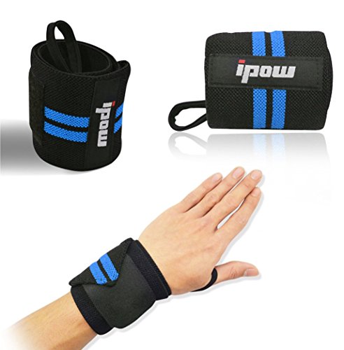 0799637077775 - IPOW ADJUSTABLE WEIGHT LIFTING TRAINING WRIST STRAPS SUPPORT BRACES WRAPS BELT PROTECTOR FOR WEIGHTLIFTING CROSSFIT POWERLIFTING BODYBUILDING - FOR WOMEN AND MEN,SET OF 2