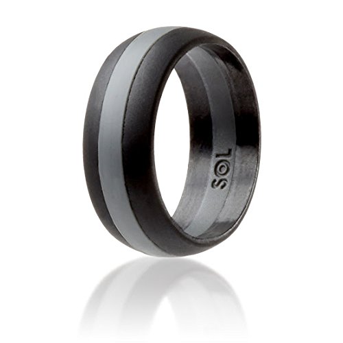 0799666104640 - SOL RING BLACK WITH GRAY IN THE MIDDLE SIZE 10