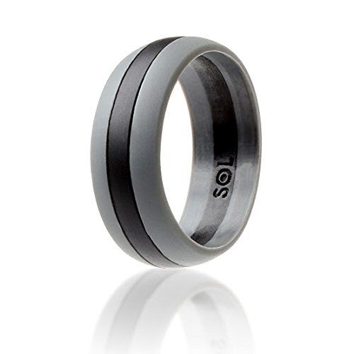 0799666104695 - SOL RING GRAY WITH BLACK IN THE MIDDLE SIZE 10