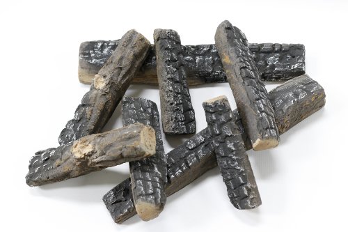 0799666946332 - IGNIS ETHANOL FIREPLACE WOOD-LIKE LOGS, DECORATIVE CHARRED BRANCHES SET OF 8
