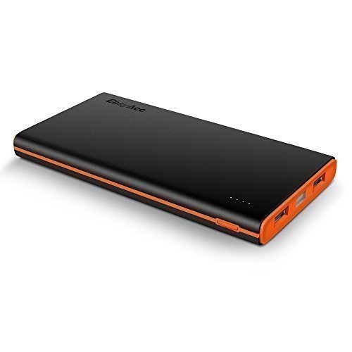 0799695148981 - EASYACC 2ND GEN 10000MAH POWER BANK BRILLIANT EXTERNAL BATTERY PACK (2.4A SMART OUTPUT) CLASSIC PORTABLE CHARGER FOR IPHONE SAMSUNG HTC SMARTPHONES TABLETS - BLACK AND ORANGE