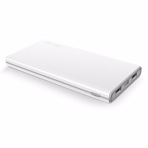 0799695149001 - EASYACC 2ND GEN. 10000MAH POWER BANK BRILLIANT EXTERNAL BATTERY PACK (2.4A SMART OUTPUT) PORTABLE CHARGER FOR IPHONE SAMSUNG HTC SMARTPHONES TABLETS -WHITE AND GRAY