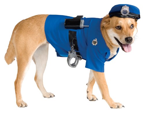 0799760273495 - POLICE DOG PET COSTUME, MEDIUM