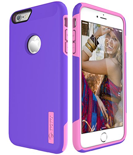 0799872087492 - TOTU IPHONE 6S PLUS CASE, SCRATCH RESISTANT THIN ARMOR DUAL LAYER PROTECTIVE HYBRID CASE SHOCK ABSORBING TECHNOLOGY CASE FOR APPLE IPHONE 6 PLUS AND IPHONE 6S PLUS - INDIGO VIOLET/LIGHT ROSE