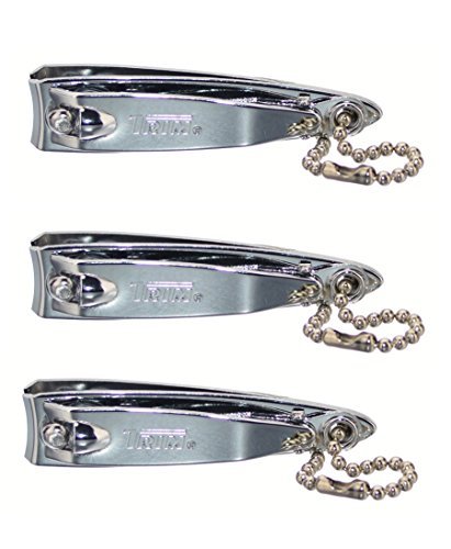 0799872444509 - STAINLESS STEEL FINGERNAIL CLIPPERS WITH FILE. 3-PACK.